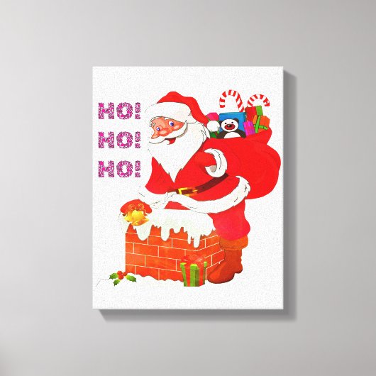 SANTA MET CHRISTMAS PRESENTS, HO! HO! HO! CANVAS AFDRUK (Voorkant)