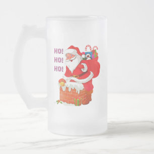 SANTA MET CHRISTMAS PRESENTS, HO! HO! HO! MATGLAS BIERPUL