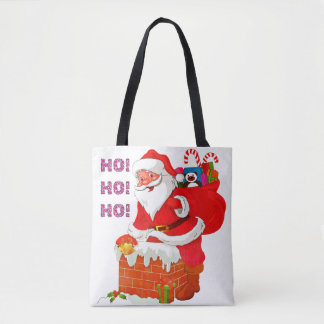 SANTA MET CHRISTMAS PRESENTS, HO! HO! HO! TOTE BAG