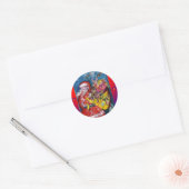 SANTA MET CHRISTMAS SACK EN GIFTS RONDE STICKER (Envelop)