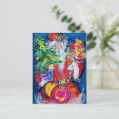 SANTA MET CHRISTMAS TREE EN GIFTS FEESTDAGENKAART (Staand voorkant)