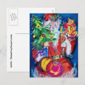 SANTA MET CHRISTMAS TREE EN GIFTS FEESTDAGENKAART (Voorkant / Achterkant)