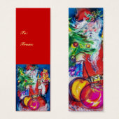 SANTA MET CHRISTMAS TREE EN GIFTS MINI VISITEKAARTJES (Voorkant /achterkant)