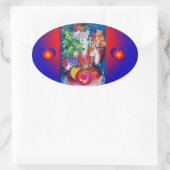 SANTA MET CHRISTMAS TREE EN GIFTS OVALE STICKER (Tas)