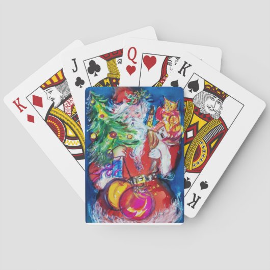 SANTA MET CHRISTMAS TREE EN GIFTS POKERKAARTEN (Achterkant)