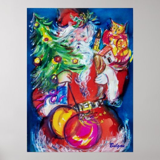 SANTA MET CHRISTMAS TREE EN GIFTS POSTER (Voorkant)