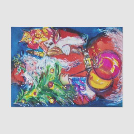 SANTA MET CHRISTMAS TREE EN GIFTS TISSUEPAPIER (Voorkant)