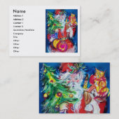 SANTA MET CHRISTMAS TREE EN GIFTS VISITEKAARTJE (Voorkant / Achterkant)