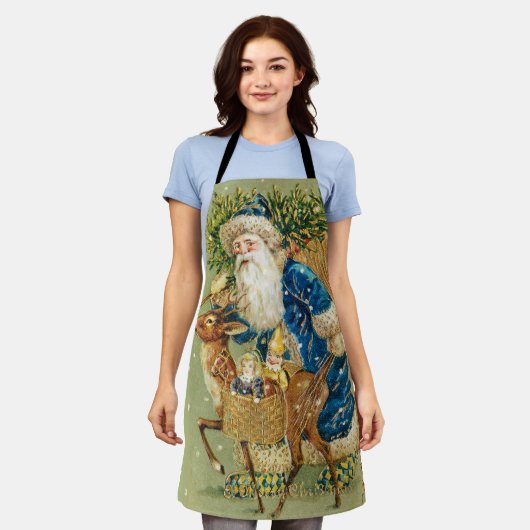 SANTA MET DEER EN CHRISTMAS GIFTEN IN WINTERSNEEUW SCHORT (Gedragen)