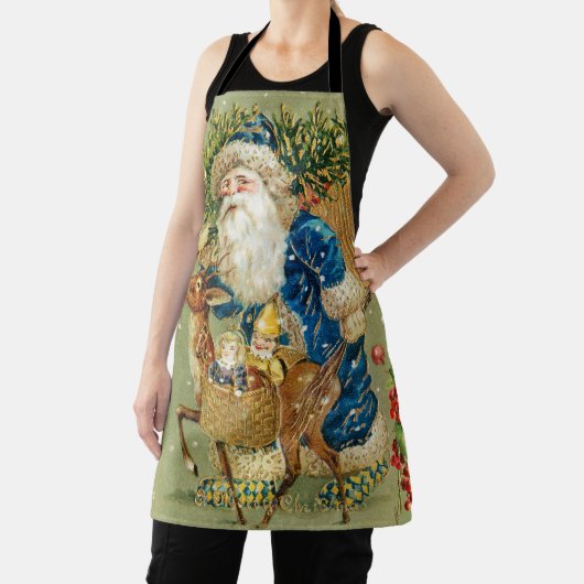 SANTA MET DEER EN CHRISTMAS GIFTEN IN WINTERSNEEUW SCHORT (Insitu)