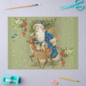 SANTA MET DEER EN CHRISTMAS GIFTEN IN WINTERSNEEUW TISSUEPAPIER (Craft)