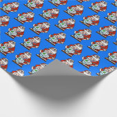 Santa met Dreidel Wrapping Paper Cadeaupapier (Hoek)