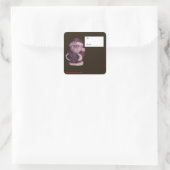 SANTA MET GIFT-STICKER VIERKANTE STICKER (Tas)