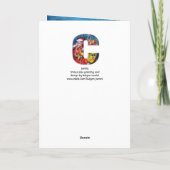 SANTA MET GIFTEN EN CHRISTMAS TREE MONOGRAM FEESTDAGEN KAART (Achterkant)