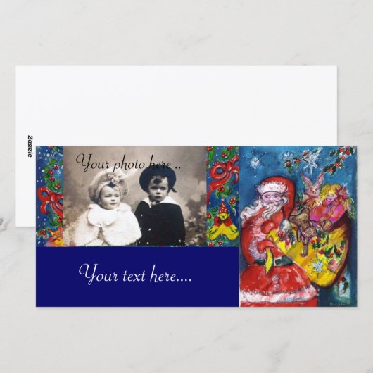 SANTA MET GIFTS FEESTDAGENKAART (Voorkant / Achterkant)