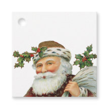  Santa met Holly Gift Labels