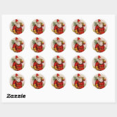  SANTA MET HORN EN TREE ROND Sticker (Vel)