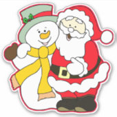 SANTA MET ICE-MAN IN CHRISTMAS. HO! HO! HO! STICKER (Voorkant)