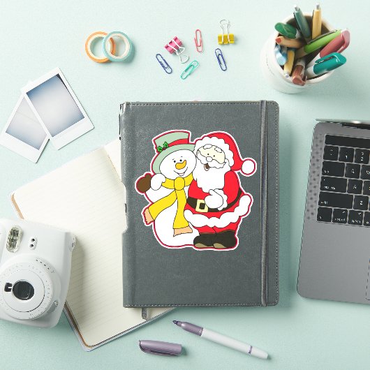 SANTA MET ICE-MAN IN CHRISTMAS. HO! HO! HO! STICKER (iPad Cover)