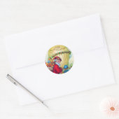 SANTA MET KIND, CHRISTMAS BALLOON, HOLLYBERRIA RONDE STICKER (Envelop)