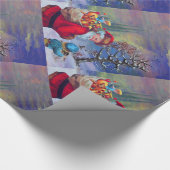 SANTA MET KIND IN WINTER SNEE CADEAUPAPIER (Hoek)