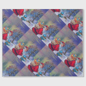 SANTA MET KIND IN WINTER SNEE CADEAUPAPIER (Vlak)