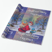 SANTA MET KIND IN WINTER SNEE CADEAUPAPIER (Uitgerold)