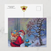 SANTA MET KIND IN WINTER SNEE LANDSCAPE FEESTDAGENKAART (Voorkant / Achterkant)