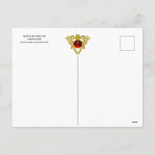 SANTA MET KIND IN WINTER SNEE LANDSCAPE FEESTDAGENKAART (Achterkant)