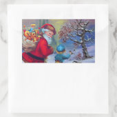 SANTA MET KIND IN WINTER SNEE RECHTHOEKIGE STICKER (Tas)