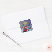SANTA MET KIND IN WINTER SNEE VIERKANTE STICKER (Envelop)
