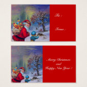SANTA MET KIND IN WINTER SNEE VISITEKAARTJE (Voorkant /achterkant)