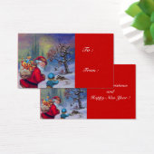 SANTA MET KIND IN WINTER SNEE VISITEKAARTJE (Bureau)