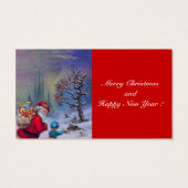 SANTA MET KIND IN WINTER SNEE VISITEKAARTJE (Achterkant)