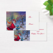 SANTA MET KIND IN WINTER SNEE VISITEKAARTJE (Bureau)