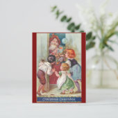  Santa met kinderen vakantie Briefkaart (Staand voorkant)