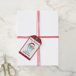 Santa met Masker Gift Label Gepersonaliseerd Cadeaulabel