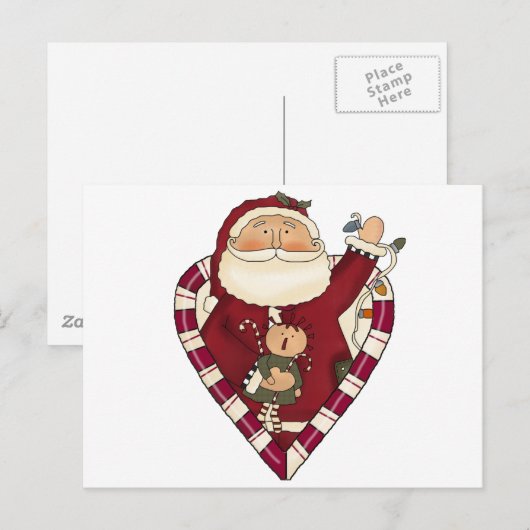 Santa met Ragdoll Tshirts en Geschenken Feestdagenkaart (Voorkant / Achterkant)