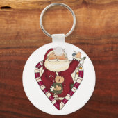 Santa met Ragdoll Tshirts en Geschenken Sleutelhanger (Voorkant)