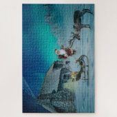 Santa met rendieraurora Borealis Holiday Puzzle Legpuzzel (Verticaal)