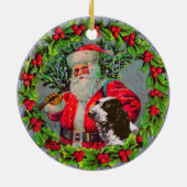 Santa met Springer Spaniel Ornament (Achterkant)