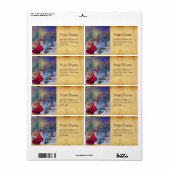 SANTA MET TOYS EN KIND IN DE WINTERSNEEUW ETIKET (Full Sheet)