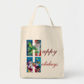 SANTA MET VIOLIN EN CHRISTMAS TREE H MONOGRAM TOTE BAG (Voorkant)