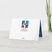 SANTA MET VIOLIN EN CHRISTMAS TREE MONOGRAM FEESTDAGEN KAART (Achterkant)