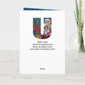 SANTA MET VIOLIN H MONOGRAM FEESTDAGEN KAART (Achterkant)