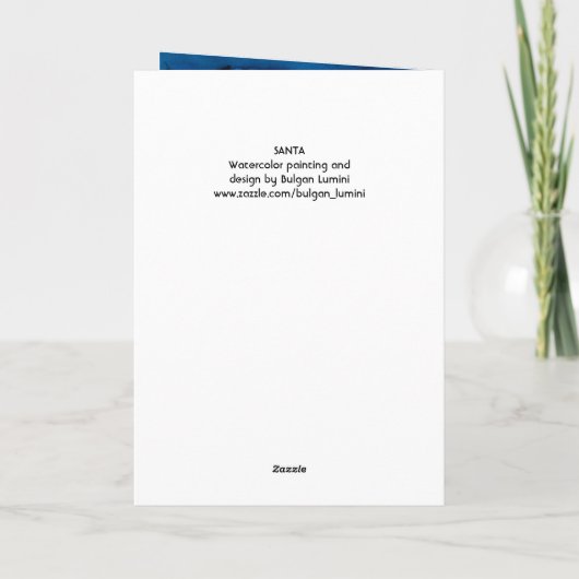 SANTA MET VIOLIN MONOGRAM FEESTDAGEN KAART (Achterkant)