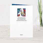 SANTA MET VIOLIN-MONOGRAM FEESTDAGEN KAART (Achterkant)