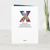 SANTA MET VIOLIN MONOGRAM FEESTDAGEN KAART (Achterkant)