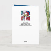 SANTA MET VIOLIN R MONOGRAM FEESTDAGEN KAART (Achterkant)