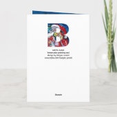 SANTA MET VIOLIN R MONOGRAM FEESTDAGEN KAART (Achterkant)